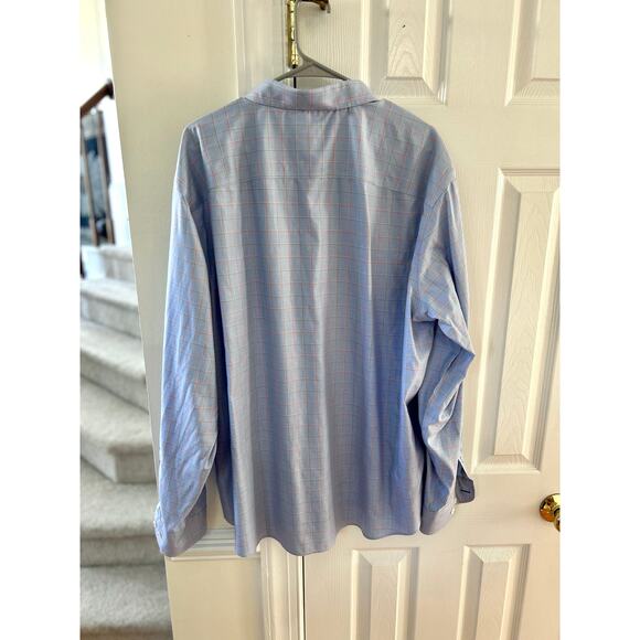 UNTUCKit Light Blue & Orange Window Pane Plaid Button Down Shirt - Picture 4 of 5